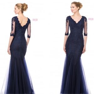 Marsoni by colors 3/4 sleeves lace long gown